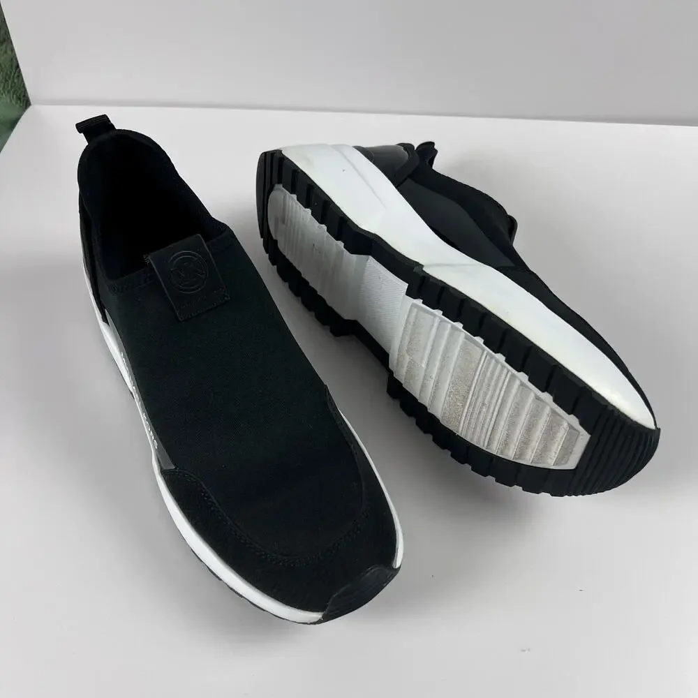 Michael Kors Muse Scuba Slip-On Trainer Sneakers Black White 8.5 - Picture 11 of 12